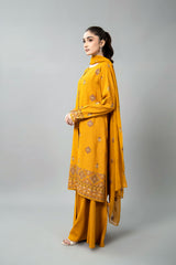 EMBROIDERED COTTON KARANDI 3 PCS (UNSTITCHED)