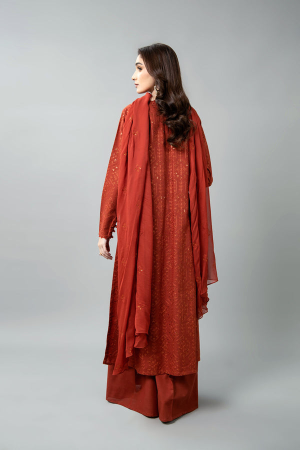 EMBROIDERED & EMBELISHED SLUB KHADDAR 3 PCS (UNSTITCHED)