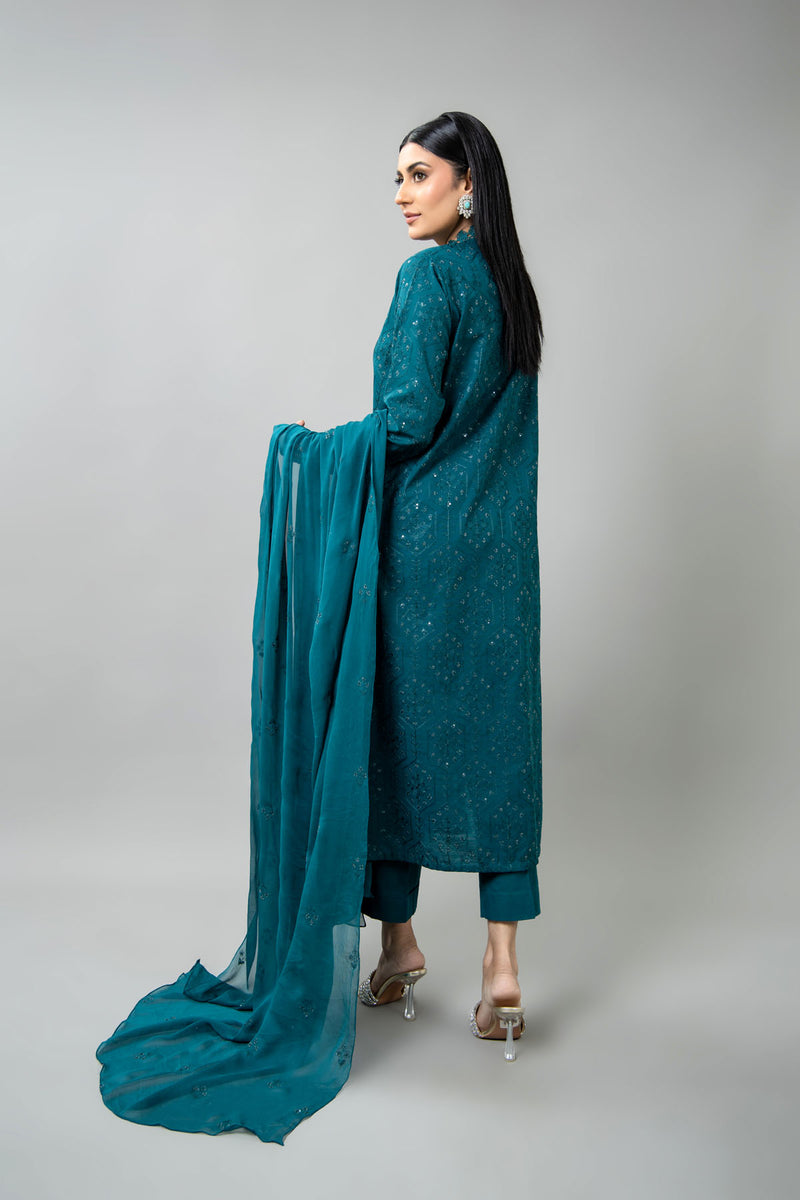 EMBROIDERED & EMBELISHED SLUB KHADDAR 3 PCS (UNSTITCHED)