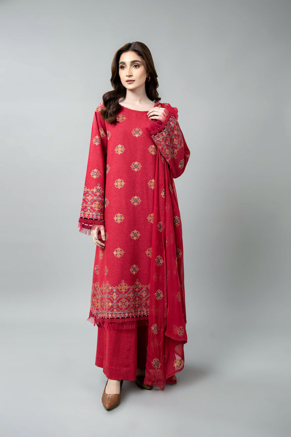 EMBROIDERED COTTON KARANDI 3 PCS (UNSTITCHED)