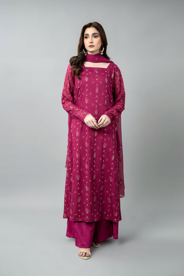 EMBROIDERED & EMBELISHED CHIFFON 3 PCS (UNSTITCHED)