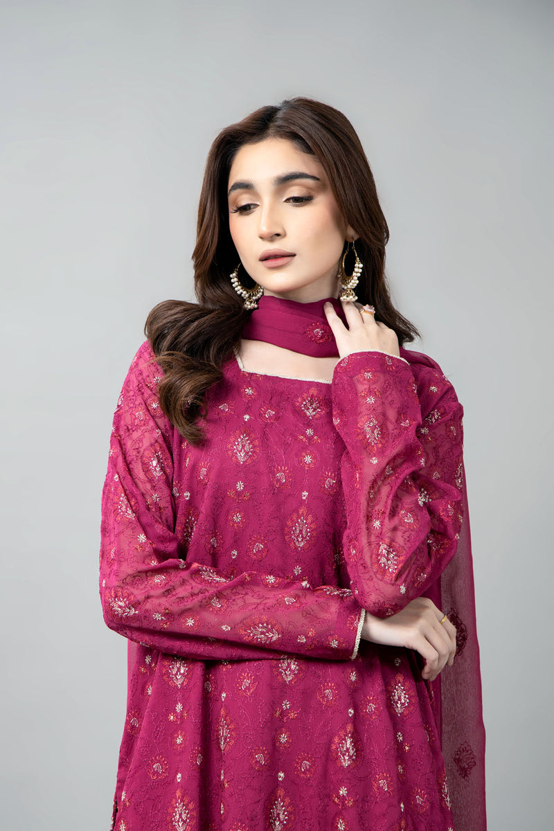 EMBROIDERED & EMBELISHED CHIFFON 3 PCS (UNSTITCHED)