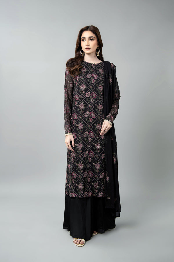 EMBROIDERED  CHIFFON 3 PCS (UNSTITCHED)