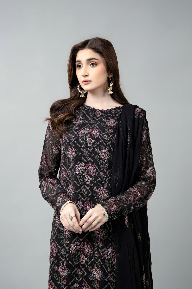 EMBROIDERED  CHIFFON 3 PCS (UNSTITCHED)