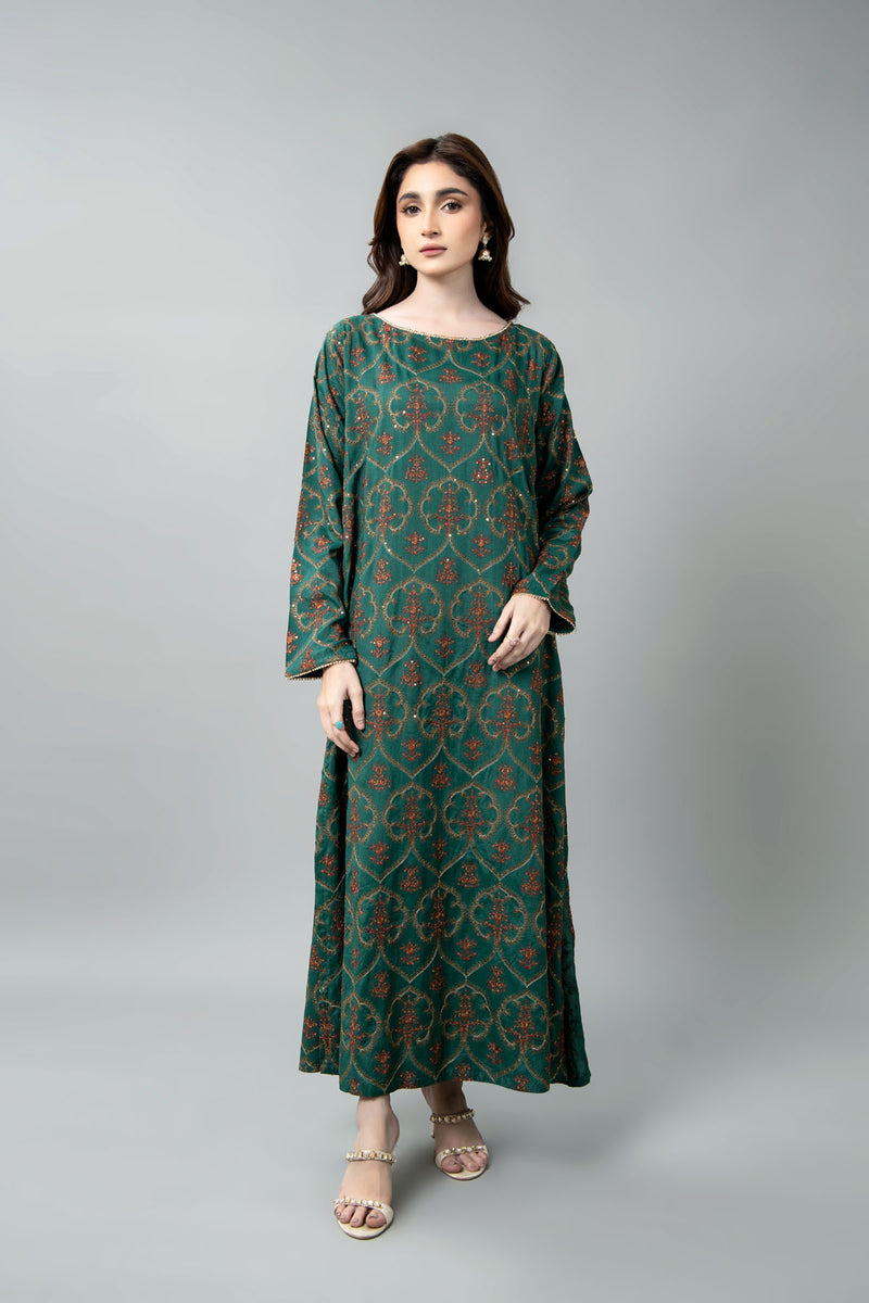 EMBROIDERED & EMBELISHED RAW SILK 2 PCS (UNSTITCHED)