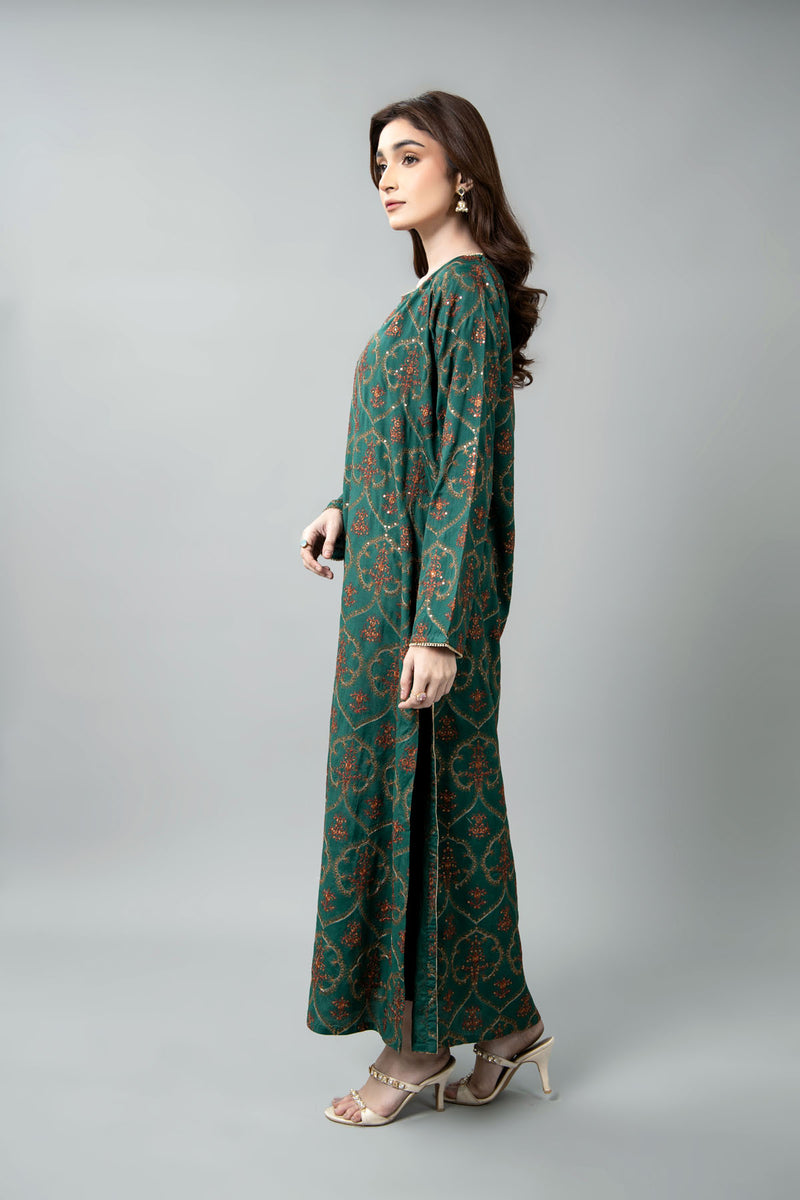 EMBROIDERED & EMBELISHED RAW SILK 2 PCS (UNSTITCHED)