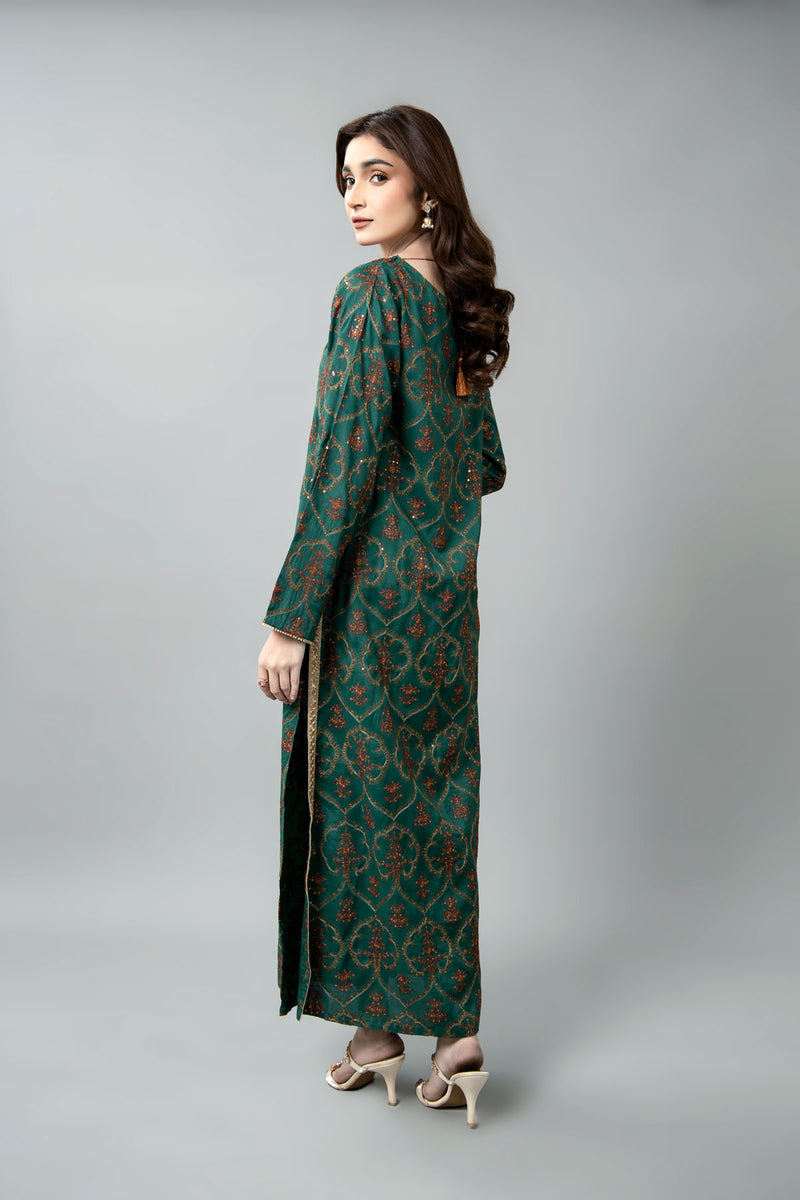 EMBROIDERED & EMBELISHED RAW SILK 2 PCS (UNSTITCHED)