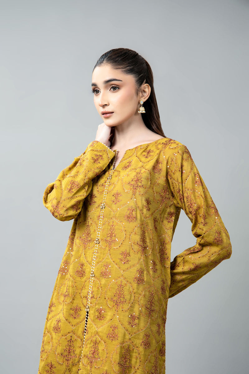 EMBROIDERED & EMBELISHED COTTON SILK 2 PCS (UNSTITCHED)