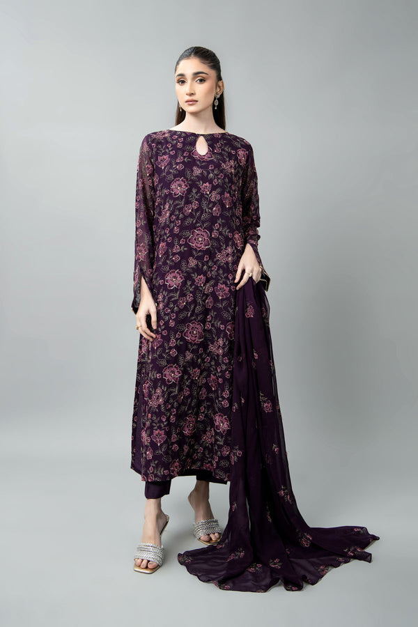 EMBROIDERED & EMBELISHED CHIFFON 3 PCS (UNSTITCHED)