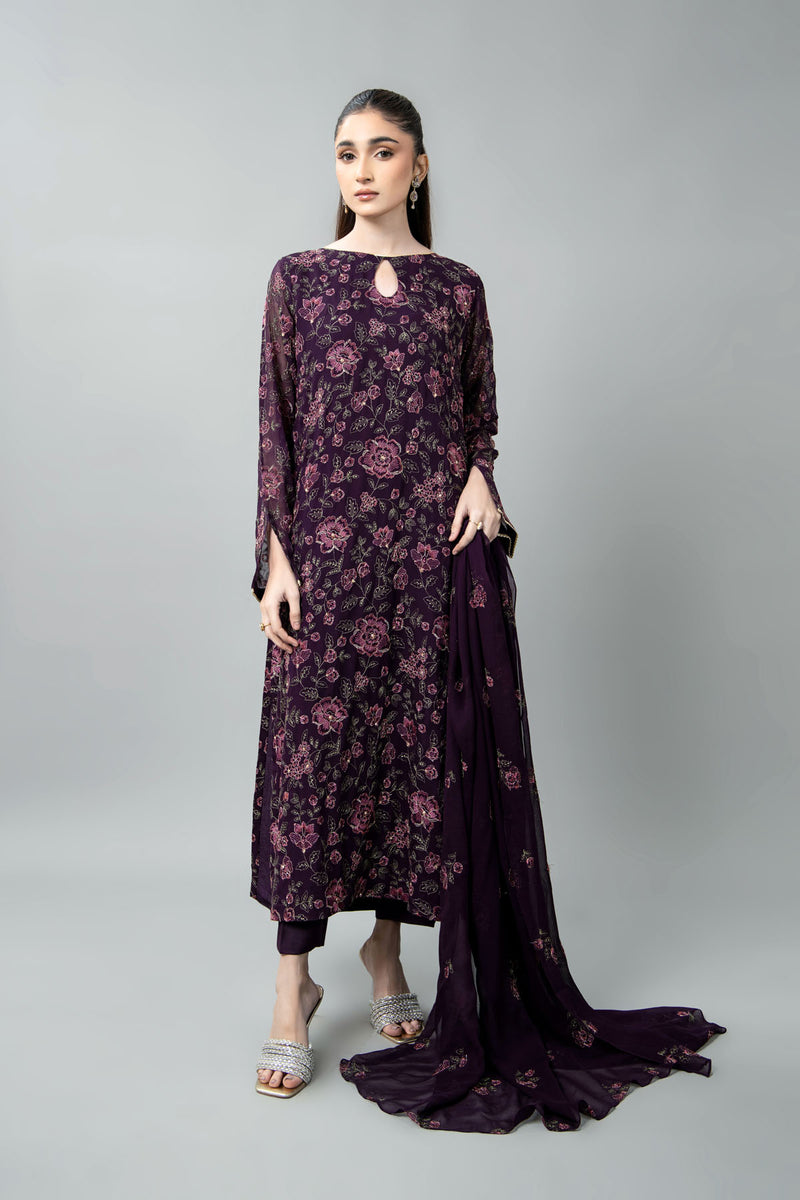 EMBROIDERED & EMBELISHED CHIFFON 3 PCS (UNSTITCHED)