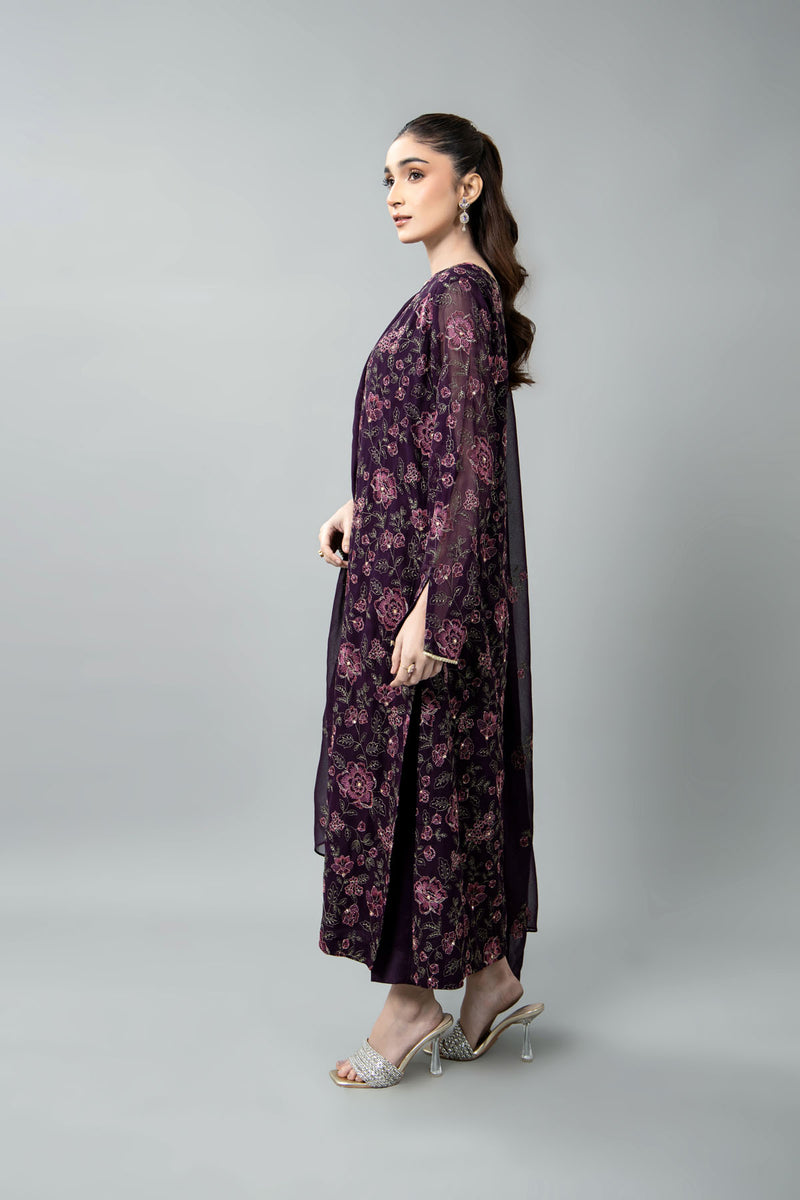 EMBROIDERED & EMBELISHED CHIFFON 3 PCS (UNSTITCHED)