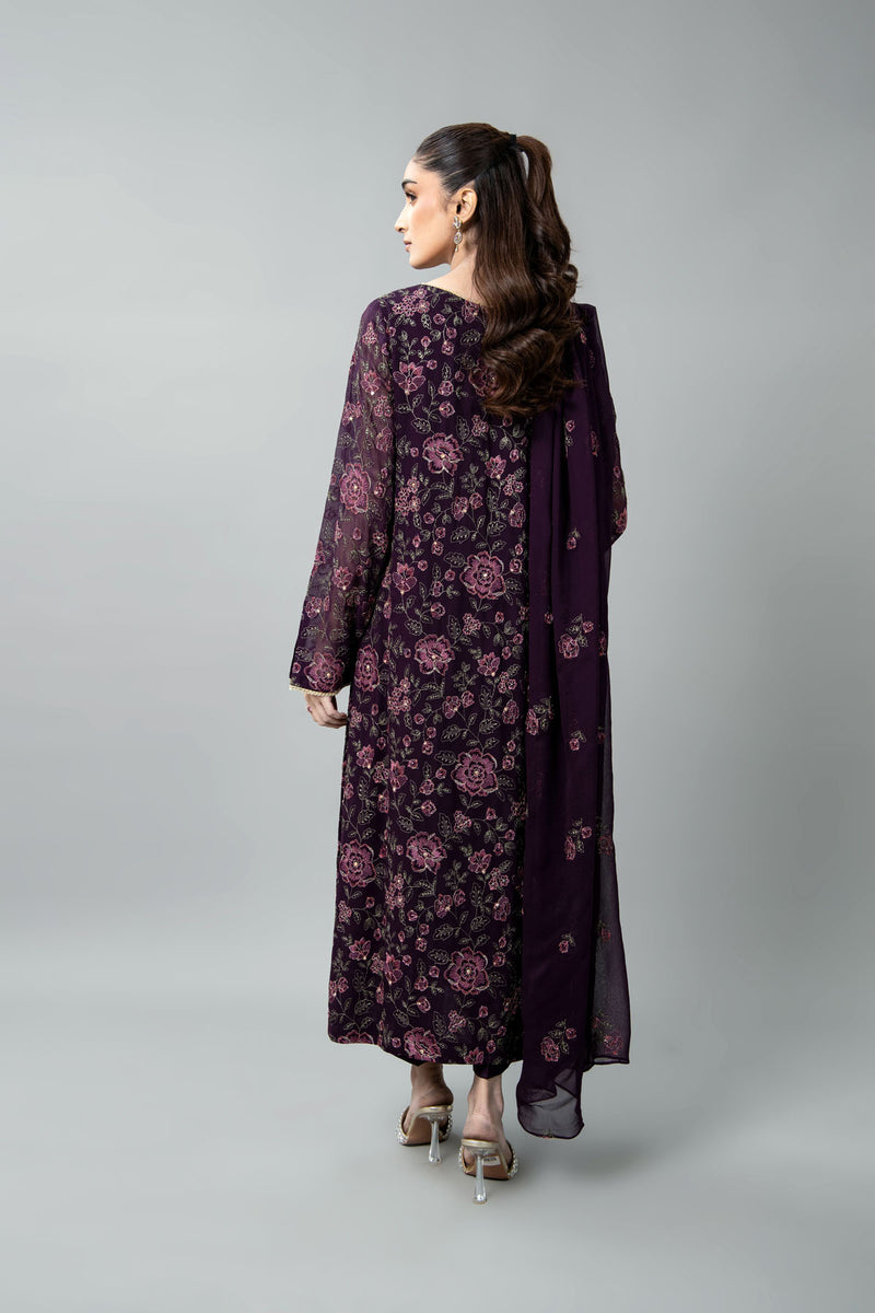 EMBROIDERED & EMBELISHED CHIFFON 3 PCS (UNSTITCHED)