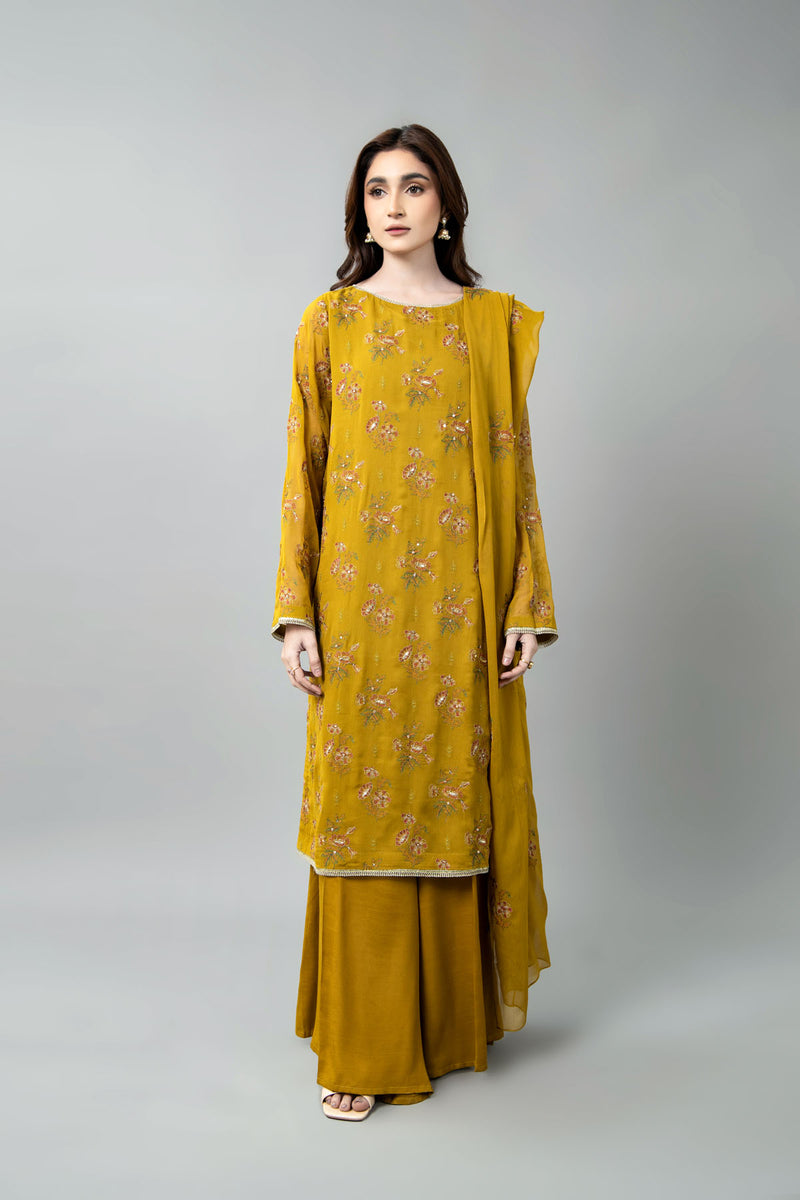 EMBROIDERED & EMBELISHED CHIFFON 3 PCS (UNSTITCHED)