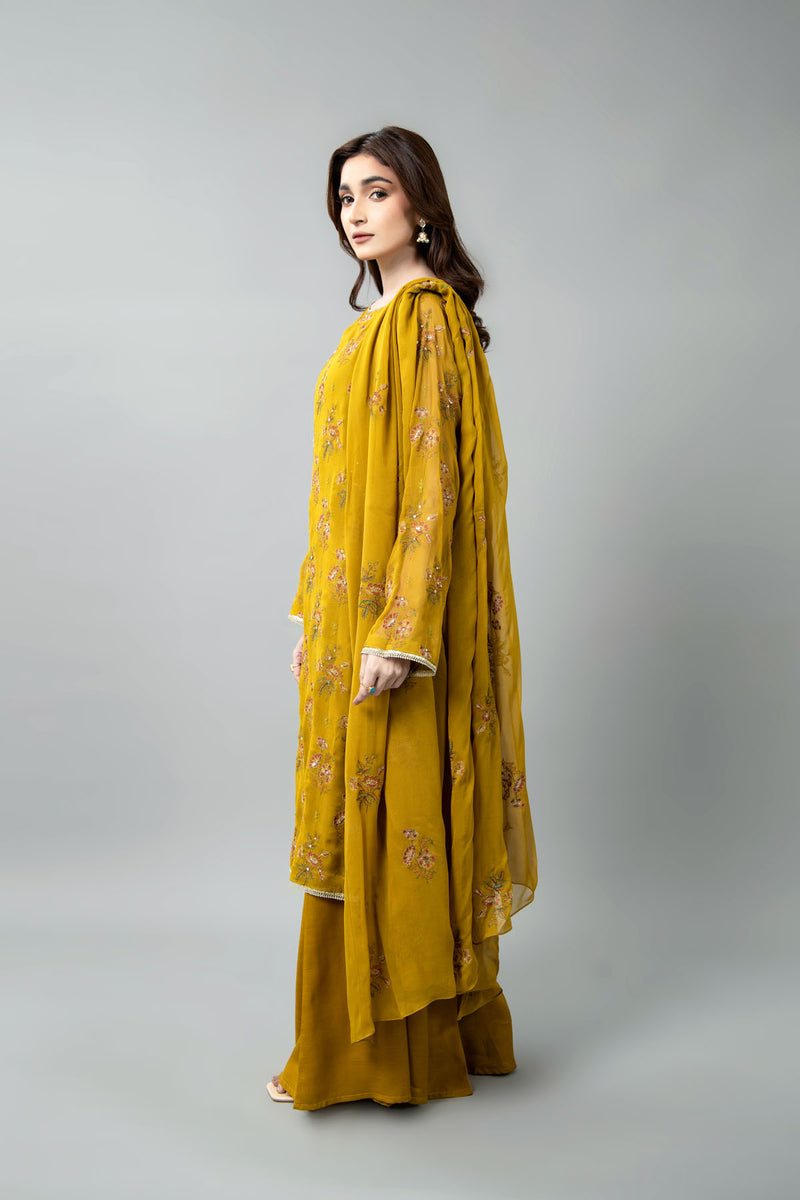 EMBROIDERED & EMBELISHED CHIFFON 3 PCS (UNSTITCHED)