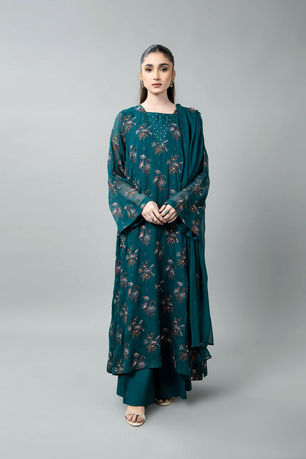 EMBROIDERED & EMBELISHED CHIFFON 3 PCS (UNSTITCHED)