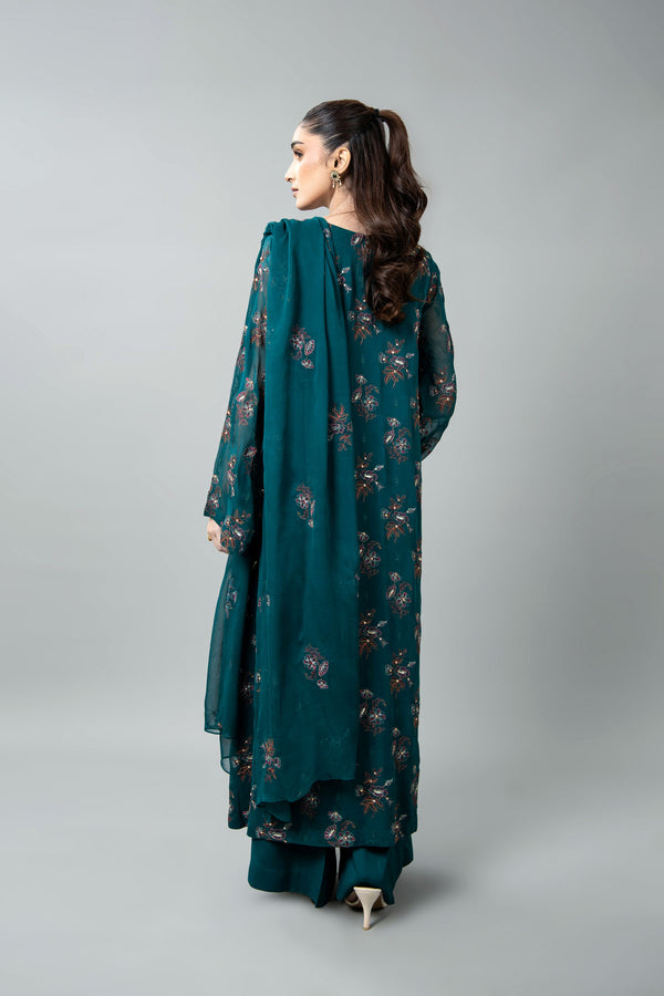 EMBROIDERED & EMBELISHED CHIFFON 3 PCS (UNSTITCHED)