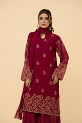 EMBROIDERED CHIFFON 3 PCS (UNSTITCHED)