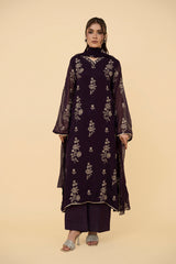 EMBROIDERED & EMBELISHED CHIFFON 3 PCS (UNSTITCHED)