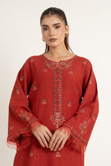 EMBROIDERED COTTON KARANDI 2 PCS (UNSTITCHED)
