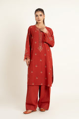 EMBROIDERED COTTON KARANDI 2 PCS (UNSTITCHED)