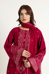 EMBROIDERED SLUB KHADDAR 3 PCS (UNSTITCHED)