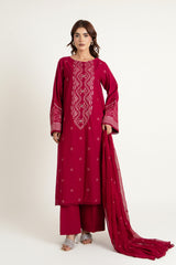 EMBROIDERED SLUB KHADDAR 3 PCS (UNSTITCHED)