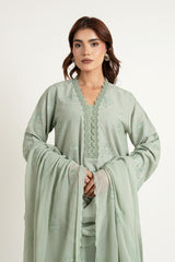 EMBROIDERED SLUB KHADDAR 3 PCS (UNSTITCHED)