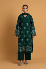 EMBROIDERED SLUB KHADDAR 3 PCS (UNSTITCHED)
