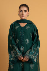 EMBROIDERED SLUB KHADDAR 3 PCS (UNSTITCHED)