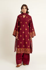 EMBROIDERED SLUB KHADDAR 3 PCS (UNSTITCHED)