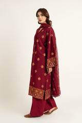 EMBROIDERED SLUB KHADDAR 3 PCS (UNSTITCHED)