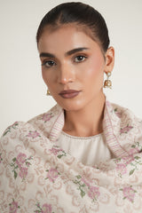 EMBROIDERED KARANDI LAWN SHAWL 1 PCS