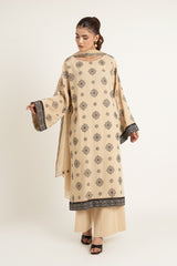 EMBROIDERED & EMBELISHED COTTON KARANDI 3 PCS (UNSTITCHED)