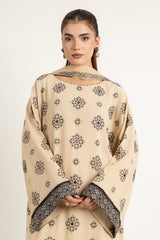 EMBROIDERED & EMBELISHED COTTON KARANDI 3 PCS (UNSTITCHED)