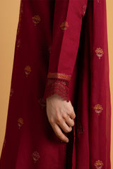 EMBROIDERED SLUB KHADDAR 3 PCS (UNSTITCHED)