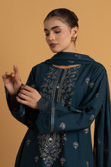 EMBROIDERED SLUB KHADDAR 3 PCS (UNSTITCHED)