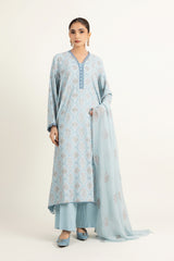 EMBROIDERED COTTON KARANDI 3 PCS (UNSTITCHED)