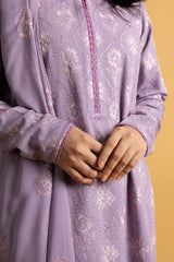 EMBROIDERED COTTON KARANDI 3 PCS (UNSTITCHED)