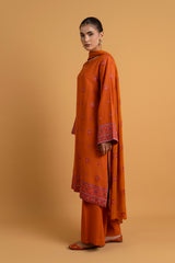 EMBROIDERED & EMBELISHED COTTON KARANDI 3 PCS (UNSTITCHED)