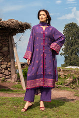 EMBROIDERED COTTON KARANDI 3 PCS (UNSTITCHED)