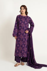 EMBROIDERED COTTON KARANDI 3 PCS (UNSTITCHED)