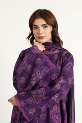 EMBROIDERED COTTON KARANDI 3 PCS (UNSTITCHED)
