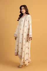 EMBROIDERED COTTON KARANDI 3 PCS (UNSTITCHED)
