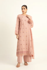 EMBROIDERED COTTON KARANDI 3 PCS (UNSTITCHED)
