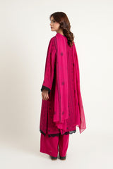 EMBROIDERED & EMBELISHED COTTON KARANDI 3 PCS (UNSTITCHED)