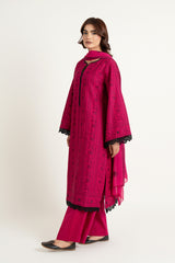 EMBROIDERED & EMBELISHED COTTON KARANDI 3 PCS (UNSTITCHED)