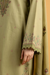 EMBROIDERED SLUB KHADDAR 3 PCS (UNSTITCHED)