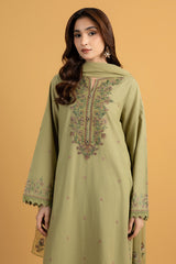 EMBROIDERED SLUB KHADDAR 3 PCS (UNSTITCHED)
