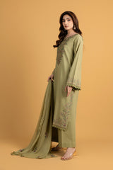 EMBROIDERED SLUB KHADDAR 3 PCS (UNSTITCHED)