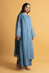EMBROIDERED COTTON KARANDI 3 PCS (UNSTITCHED)